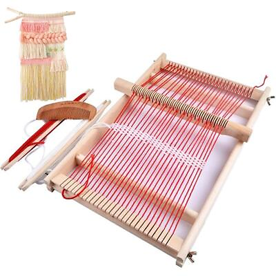 #ad Mikimiqi Wooden Multi Craft Weaving Loom Large Frame 9.85x 15.75x 1.3 Inches To
