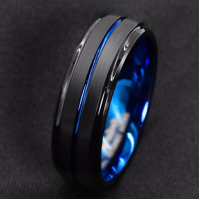 Fashion Titanium Ring Men Wedding Stainless Steel Party Band Jewelry Size 6 13