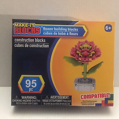 #ad NEW Make It Blocks Round Flower Building Blocks 95 pieces