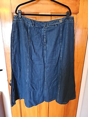 #ad Charter Club Women#x27;s Blue Jeans Denim Flared Skirt Size 18W NWOT