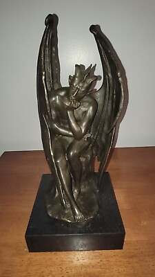Lucifer Devil Satan Sculpture Bronze Statue excellent condition