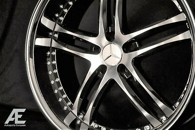 #ad 22 inch Mercedes Wheels Rims GTX15 Black Diamond Cut Machine Polished 5x112 Lugs