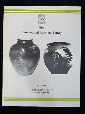 #ad VTG Christies Catalog Fine European and American Pottery Rookwood Grueby Weller