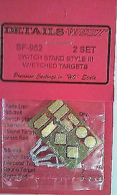 #ad Details West 952 HO Scale Switch Stand Style III w Etched Targets 2 Sets