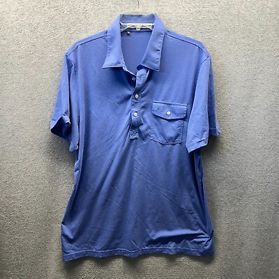 #ad Criquet Polo Shirt Adult Extra Large XL Blue Soft Cotton Polyester Golf Mens