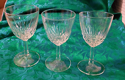 #ad #ad Set of 3 Vintage Luminarc DIAMANT Crystal Claret Wine Glasses Diamond 70s 5 3 4quot;