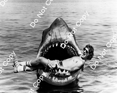 #ad 8x10 Jaws 1975 PHOTO photograph picture print steven spielberg bts shark funny
