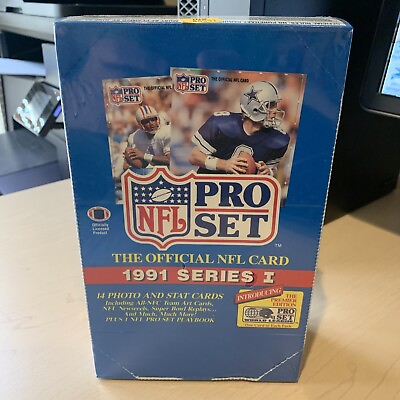 #ad 1991 NFL Pro Set Football Factory Sealed Series 1 Box 36 Packs Unopened