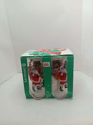 #ad #ad Vintage Christmas Drinking Glasses Santa Claus Christmas Tree 1992 Luminarc