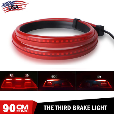 #ad 35quot;in LED Third High Brake Light Strip Car Rear Windshield Stop Turn Signal Tail