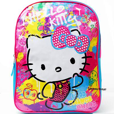 #ad Hello Kitty Backpack 15quot; x 12quot; Back to School Girls Birthday Gift New