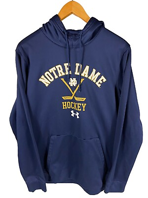 #ad Under Armour ColdGear Notre Dame Fighting Irish Hockey Hoodie Sweatshirt Mens L