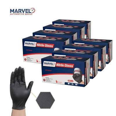 Marvel 9 Mil Pure Diamond Nitrile Gloves Heavy Duty Powder Free Black Large ⭐