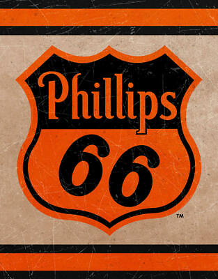 #ad Phillips 66 Stripes Motor Oil Premium Weathered Vintage Garage Metal Tin Sign