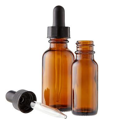 2oz Amber Glass Bottle with Black Dropper Choose Your Quanity