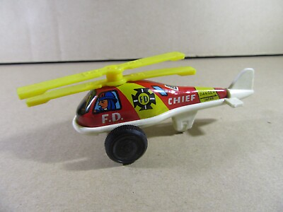 589U Vintage 1970 Toy Old FD Japan Helicopter Chief L 3 1 2in Sheet Metal Litho