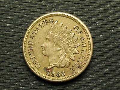 #ad OLD COIN SALE VF XF 1863 INDIAN HEAD CENT PENNY w DIAMONDS amp; FULL LIBERTY #14j