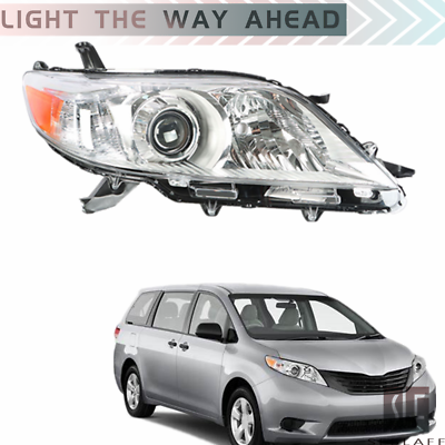 #ad For 2011 2020 Toyota Sienna Headlight Halogen Chrome Housing Right Side