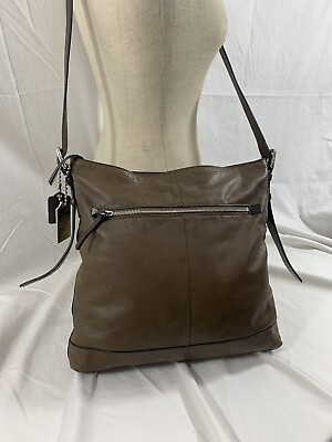 Genuine vintage COACH THOMPSON gray leather shoulder bag adjustable crossbody