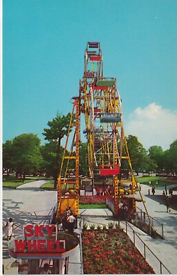 #ad Postcard Giant Sky Wheel Cedar Point Sandusky Ohio OH Double Ferris Wheel