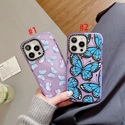 Cartoon Butterfly Pattern Hard Phone Case For iPhone 14 Pro Max 14 13 12 Pro 11