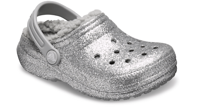 Crocs Kids’ Classic Glitter Lined Clog Kids#x27; Slippers Fuzzy Slippers