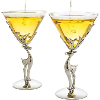 The Wine Savant Stag Martini Glasses Set