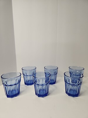 Vintage Ikea 10 Panel France 4quot; Glasses. Blue # 22953