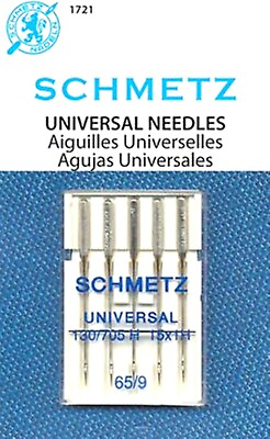 #ad Schmetz Universal Sewing Machine Needles Size 65 9 5 Pack Part# 1721 Free Ship