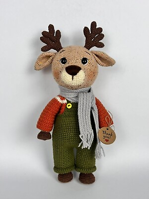 #ad Deer Doll Huge Vintage Handmade Kids Toys Cotton Multicolor Birthday Gift Decor