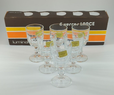 #ad Luminarc Lance France Wine Cordial Glasses By J.G. Durand Set 6 Stemware 3.75quot;