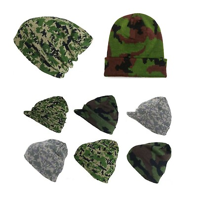 #ad Beanie Cap Camouflage Ski Hunting tactical Military Army Hiking Camping Gym Hat