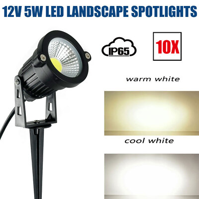 #ad 10X 12V 5W Landscape Spotlights Decorate LED Warm Cool White Outdoor Waterproof