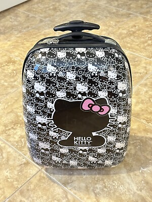 #ad HELLO KITTY 17quot; Girls Travel Design Hard Shell Rolling Carry On Suitcase Luggage