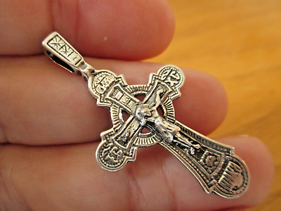 #ad Silver Crucifix Cross Blessed in Church of the Holy Sepulcher In Jerusalem #11
