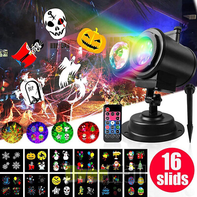Christmas and Halloween Holiday LED Laser Light Projector House Landscape