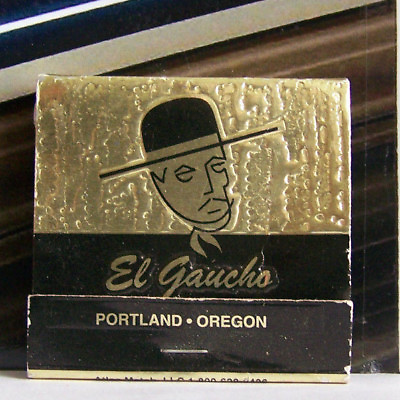 #ad Rare Vintage Matchbook Cover K3 Portland Oregon El Gaucho Sword Seattle Hat