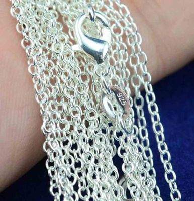 #ad Wholesale 925 Silver 2mm quot; O quot; Link Chain Necklace 16quot; 30quot; For Pendant