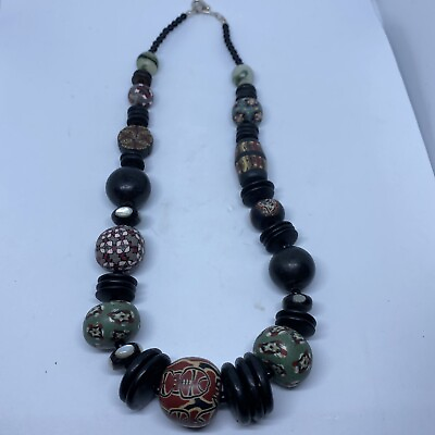 #ad Art Necklace from polymer clay beads Handmade Jewelry Beautiful Unique Stylish