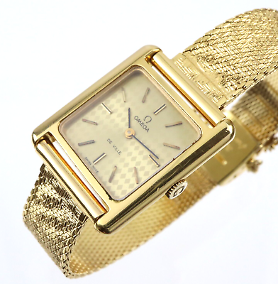 OMEGA DE VILLE Women#x27;s Manual Watch Cal.625 Gold Dial Square Vintage for REPAIR