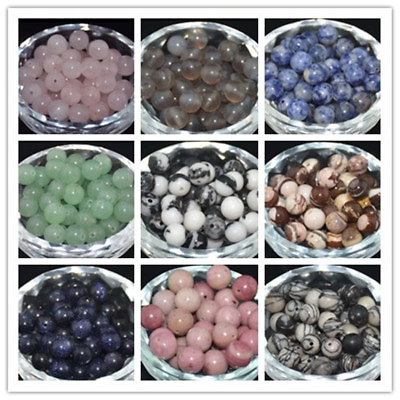 #ad 4MM 6MM 8MM 10MM Lot Natural Stone Gemstone Round Spacer Loose Beads Wholesale