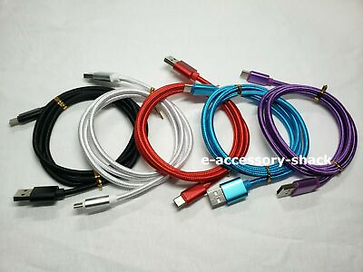 5 PACK USB C to USB A Braided Cable Fast Charge Charging Cord Rapid Type Charger