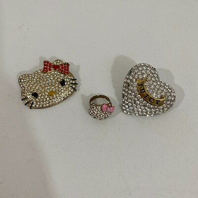 Rhinestone figurines pin Hello Kitty and juicy couture embellishment