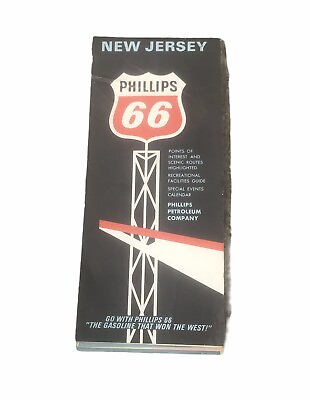 #ad #ad Phillips 66 Vintage New Jersey Road Map