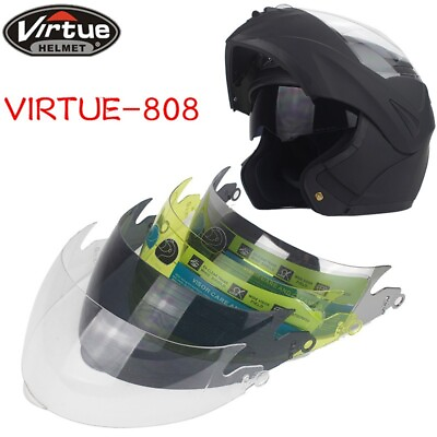 #ad Motorcycle Helmet Visor Fit For Virtue 808 Helmet 5 Color Helmet Lens Shield