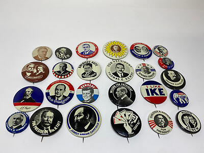 Vintage Reproduction For President Election Political Button Pins lot of 25