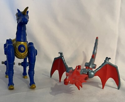 #ad HTF Bandai Power Rangers Mystic Forces Red Dragon amp; Blue Unicorn Morphmax Figure