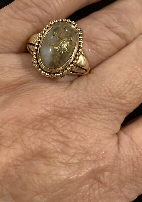 #ad 14k Ladies Natural Gold In Quartz Custom Ring