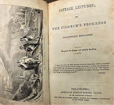 #ad #ad Charles Overton COTTAGE LECTURES OR THE PILGRIM#x27;S PROGRESS PRACTICALLY 1st ed