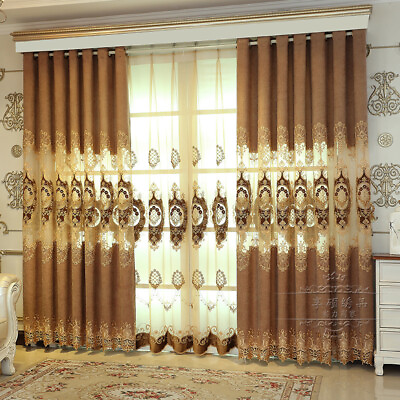 #ad Custom living room embroidered thick chenille coffee cloth curtain valance C965